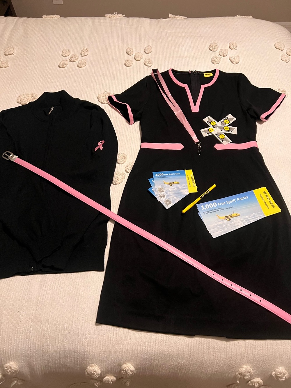 SOLD!!Spirit Airlines Breast Cancer Awareness Flight Attendant uniform